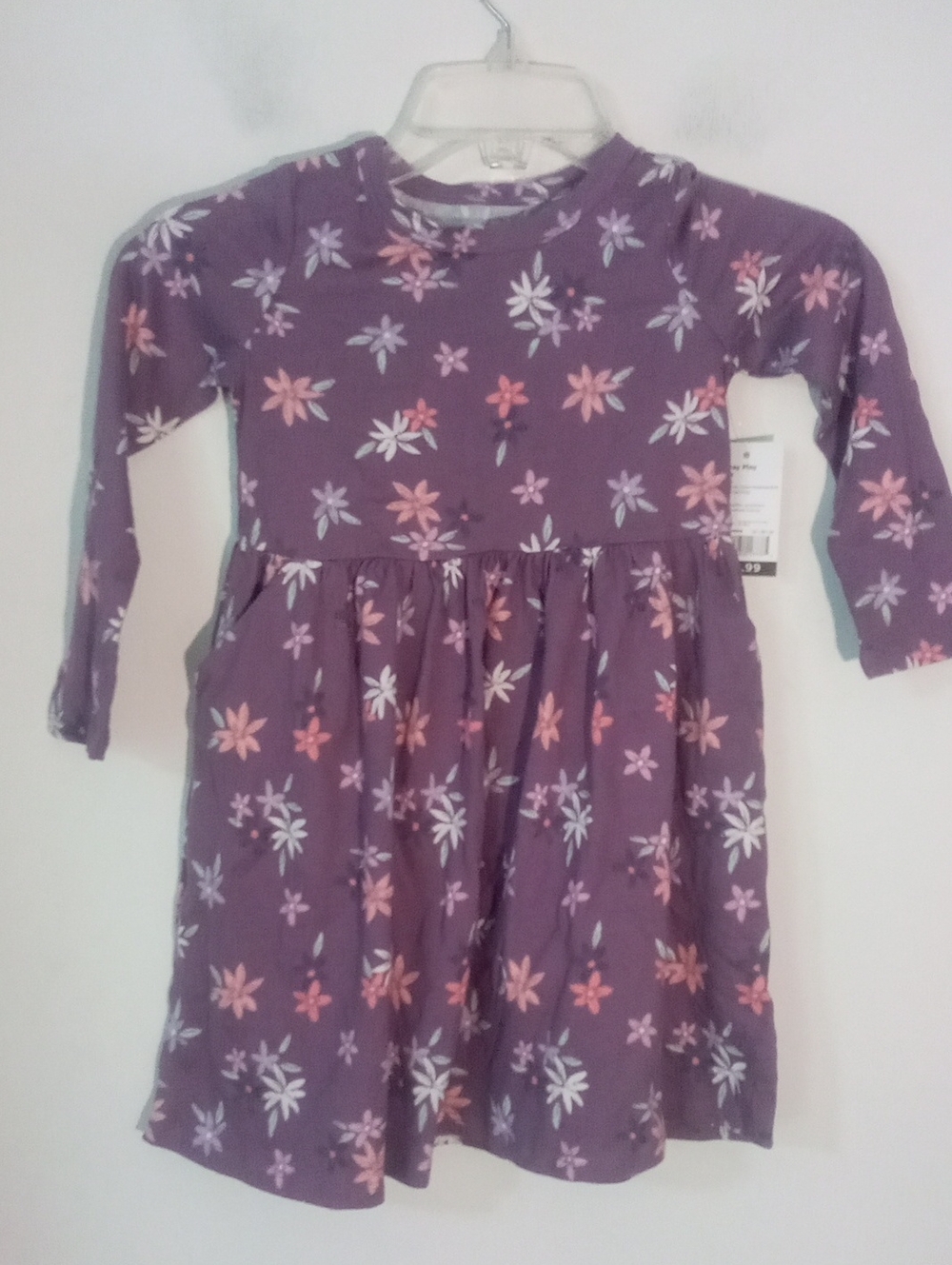 * Jumping Beans Girls Purple Dress With Flowers Size 5 NWT